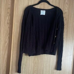 Ultra Flirt Black Ribbed Knit Cardigan
